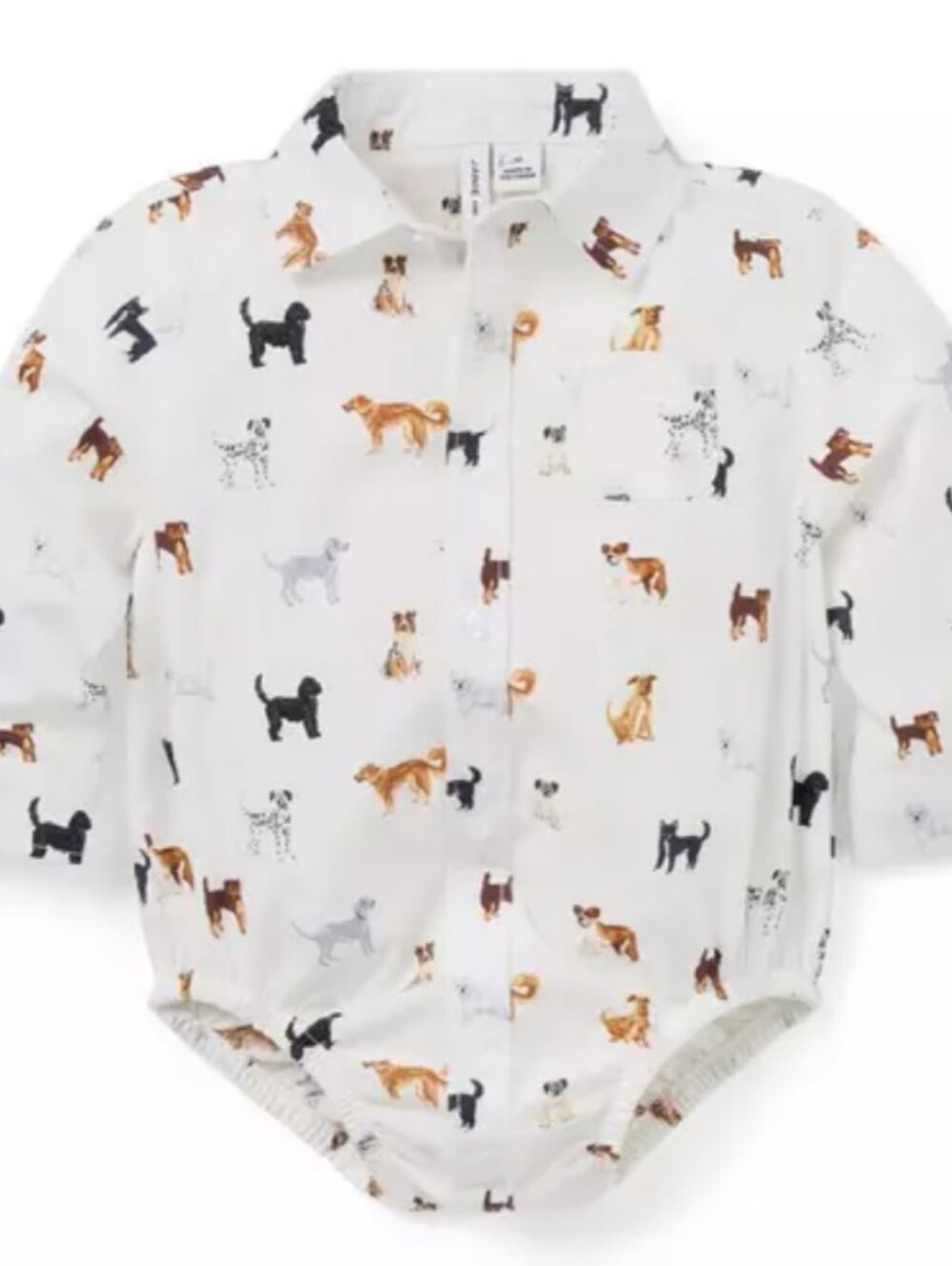 Janie and Jack Baby Poplin Dog Friends Bodysuit 6-12 Months